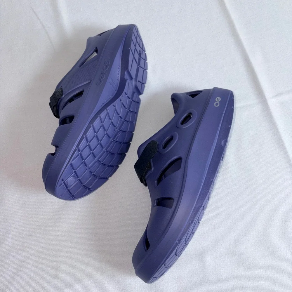 OOFOS OOCANDOO Sandals 10 Water Drop New Purple Recovery Comfort Strap Shoes